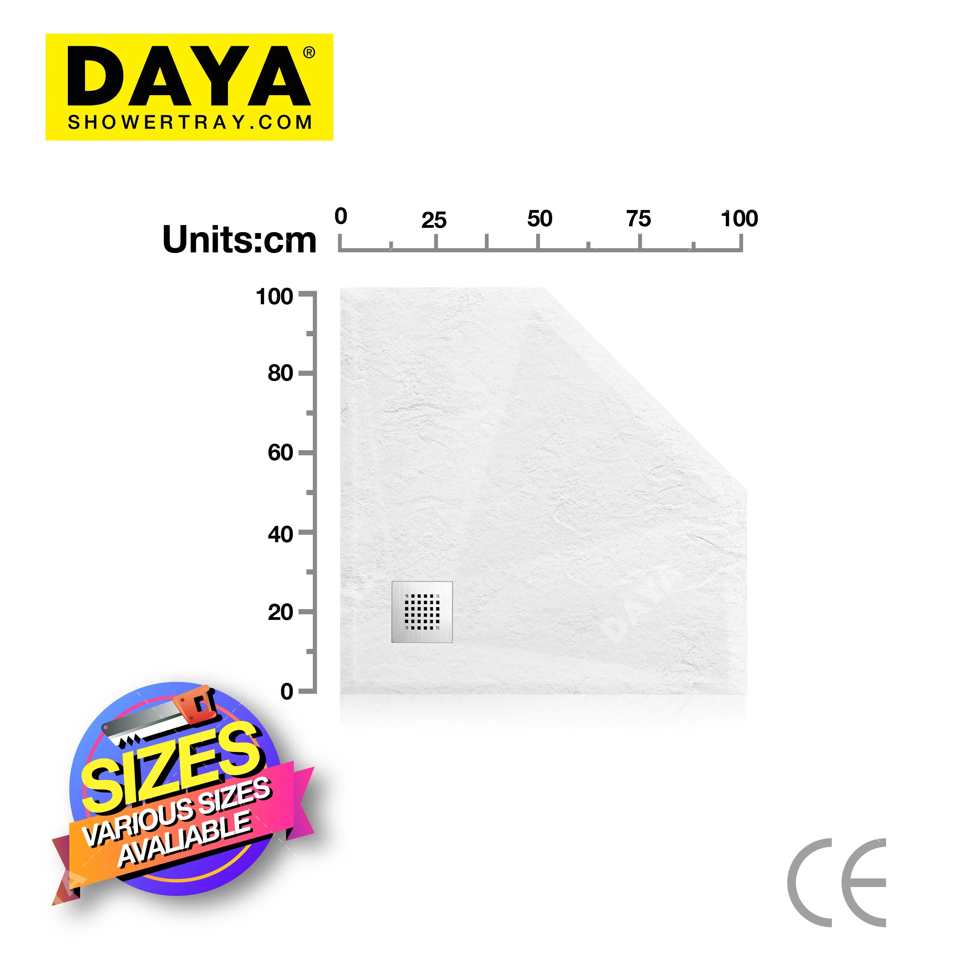 Pure white bianco slate stone resin fiberglass shower room piatto doccia shower tray