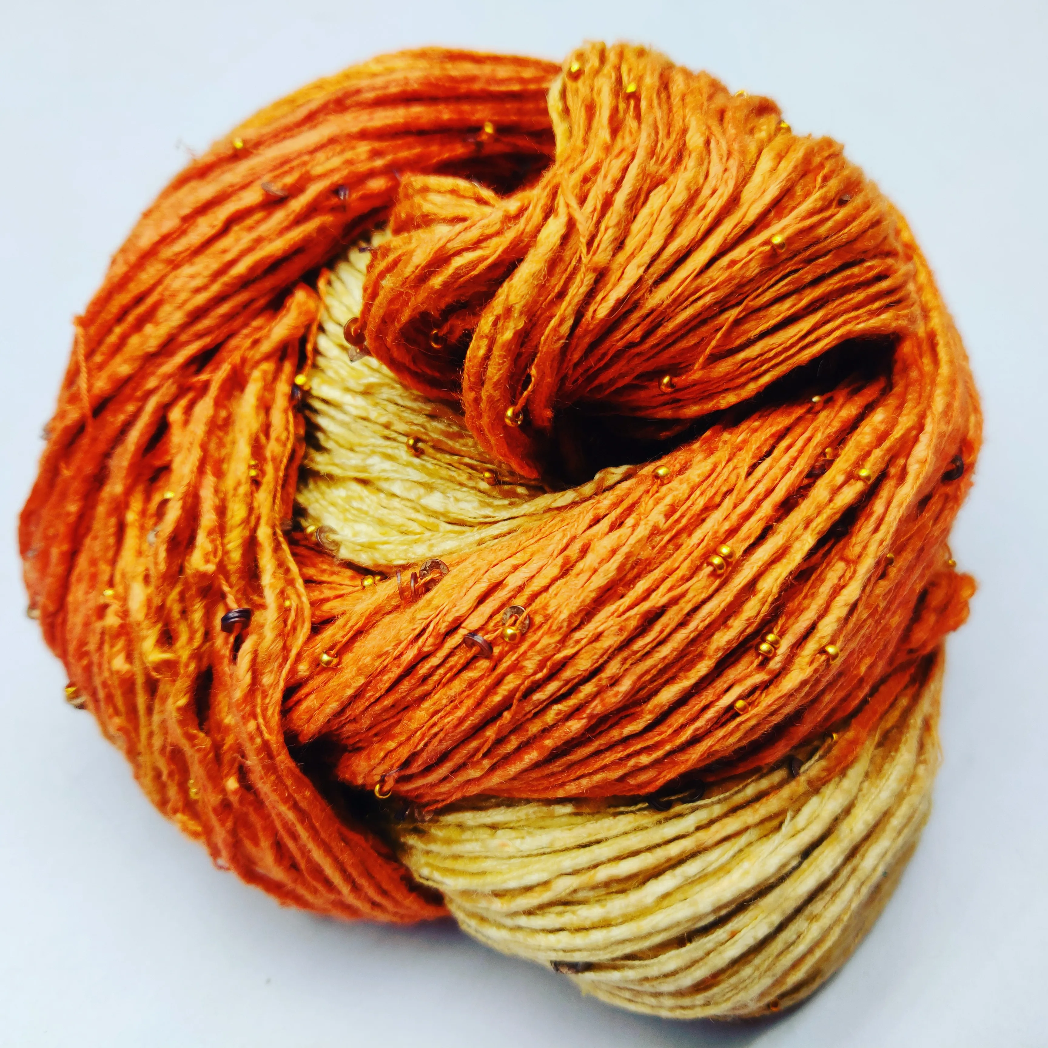 Embellished Yarn Natural Spun Silk for Weaving Knitting crochet embroidery jewellery making art and craft soft and shiny