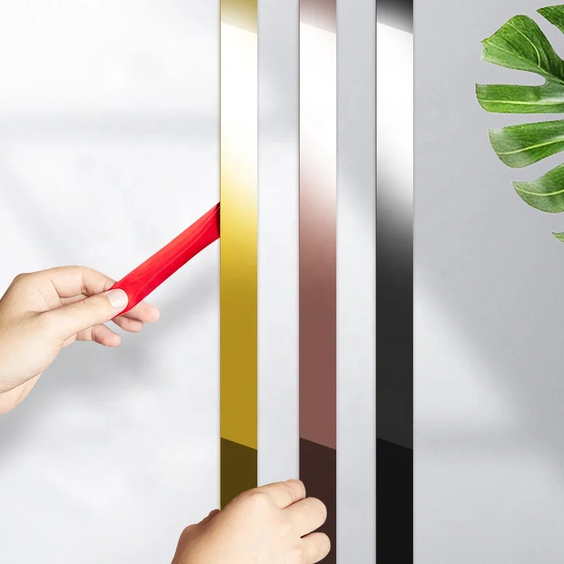 Stainless Steel Self Adhesive Band Ceramic Tile Gap Edge Corner Flat Strips Self Adhesive Decorative Flat Strip For Ceiling Tile