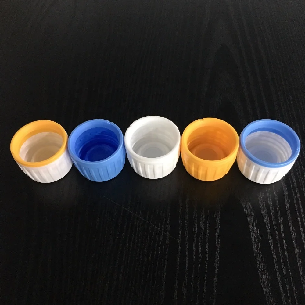 28mm White tamper evident/ tamperproof Plastic Bottle Caps for DIN 28 glass syrup bottles compliance with ISO8317:2015