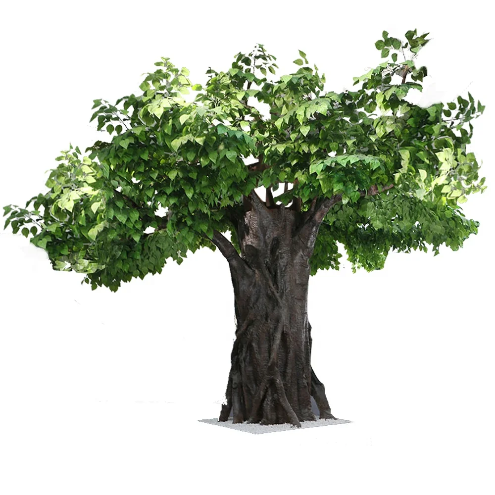 Bright green large banyan tree 4m high artificial ficus trees