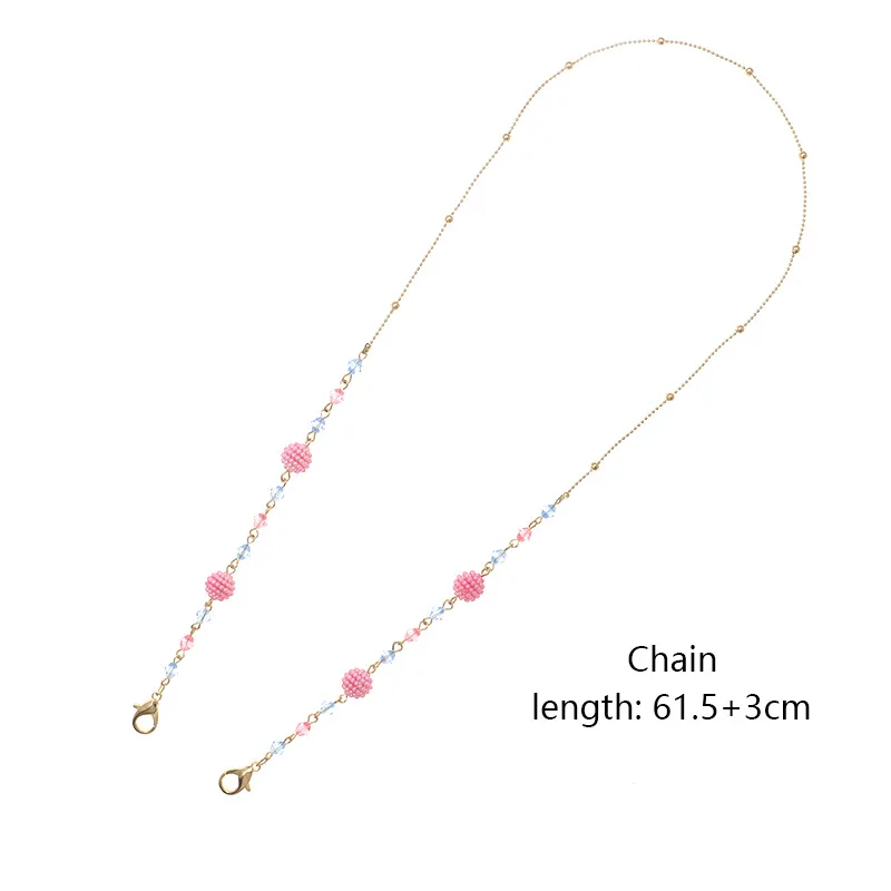 
Hot Strawberry Ball Handmade Beaded Mask Chain Eye Chain Child Mask Chain 
