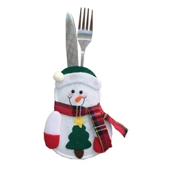 Christmas Silverware Holders Pockets Cutlery Cover Xmas Party Home Table Dinner Knifes Forks Bags Decorations