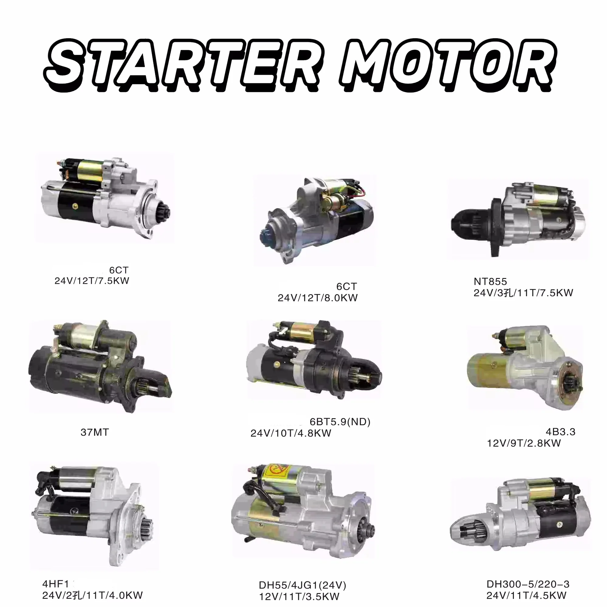 EC210 EC240 EC290 Excavator Diesel Engine Parts 0001-368001 01182315 24V 9T 4.0KW Starter Motor For Volvo
