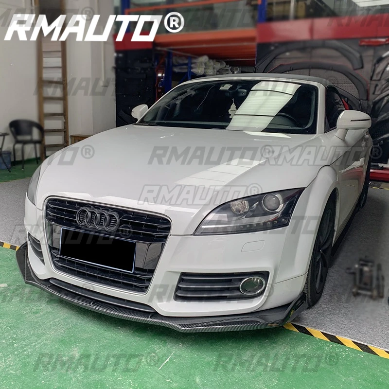 RMAUTO Carbon Fiber Car Front Bumper Splitter Lip Body Kit Spoiler Diffuser Protector Exterior Parts For Audi TT RS 2004-2019