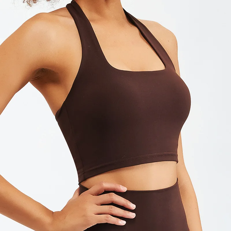 New Fashion Halter Gym Active Wear Top Fitness Sports Bra For Women