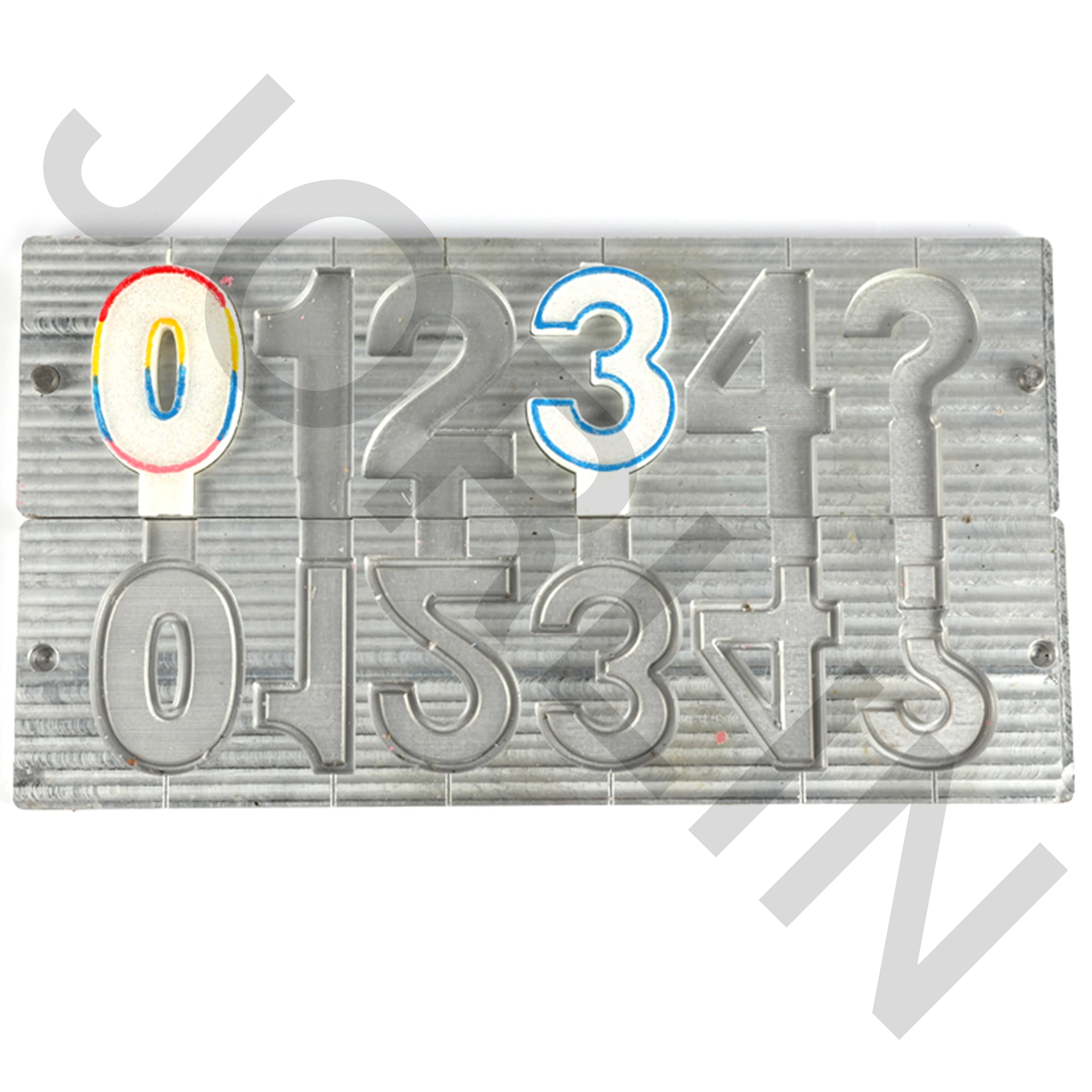 Factory customize aluminum big size candle molds birthday number candle mould