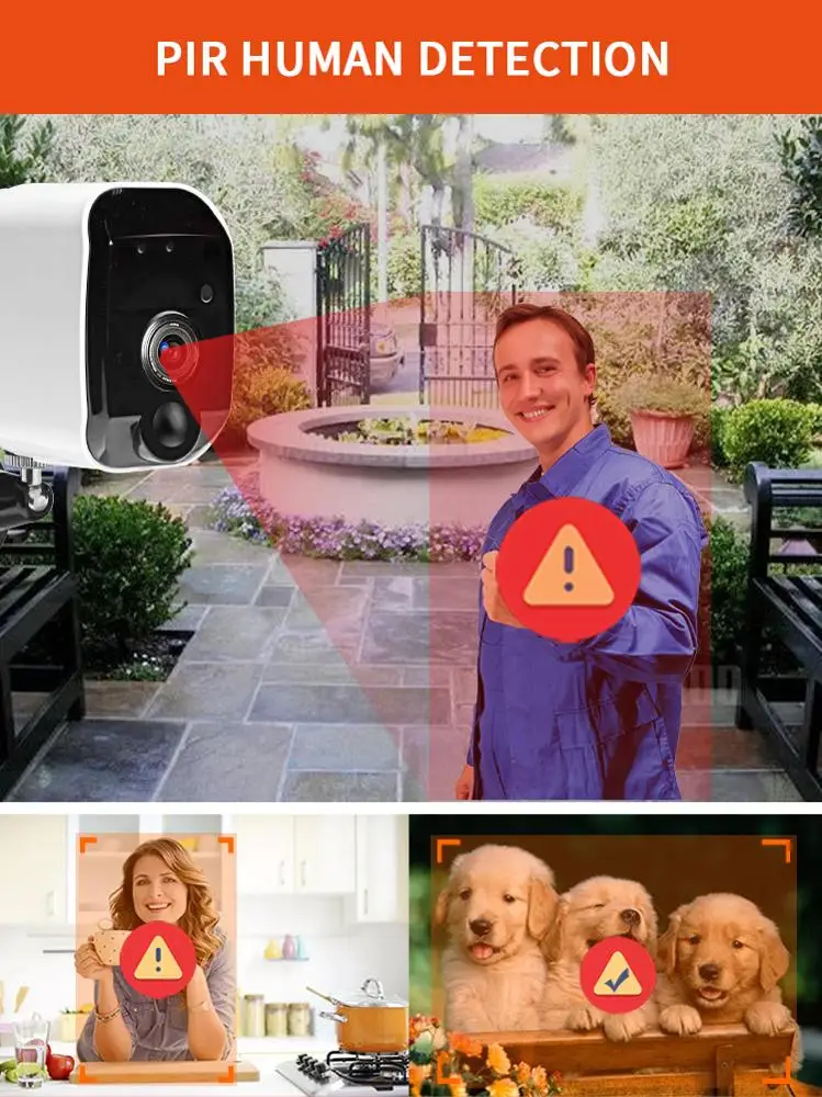 Sectec HD 1080P Smart Home Wifi Cam Security CCTV Camera Surveillance Camera Wireless Battery IP Camera