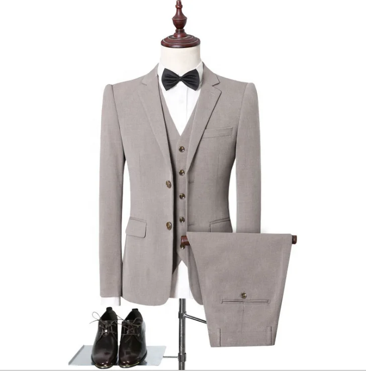 Custom European style formal mens suit three pieces set with high quality