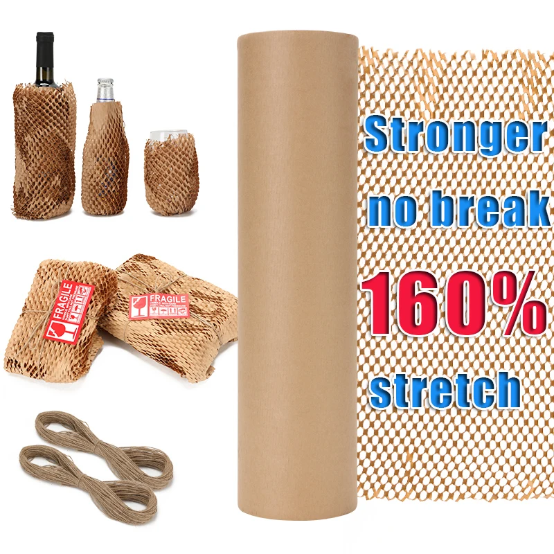 Eco-Friendly Recyclable Cushioning Wrapping Craft Paper Dispenser Corrugated Packaging Kraft Paper Roll With Shipping Boxes