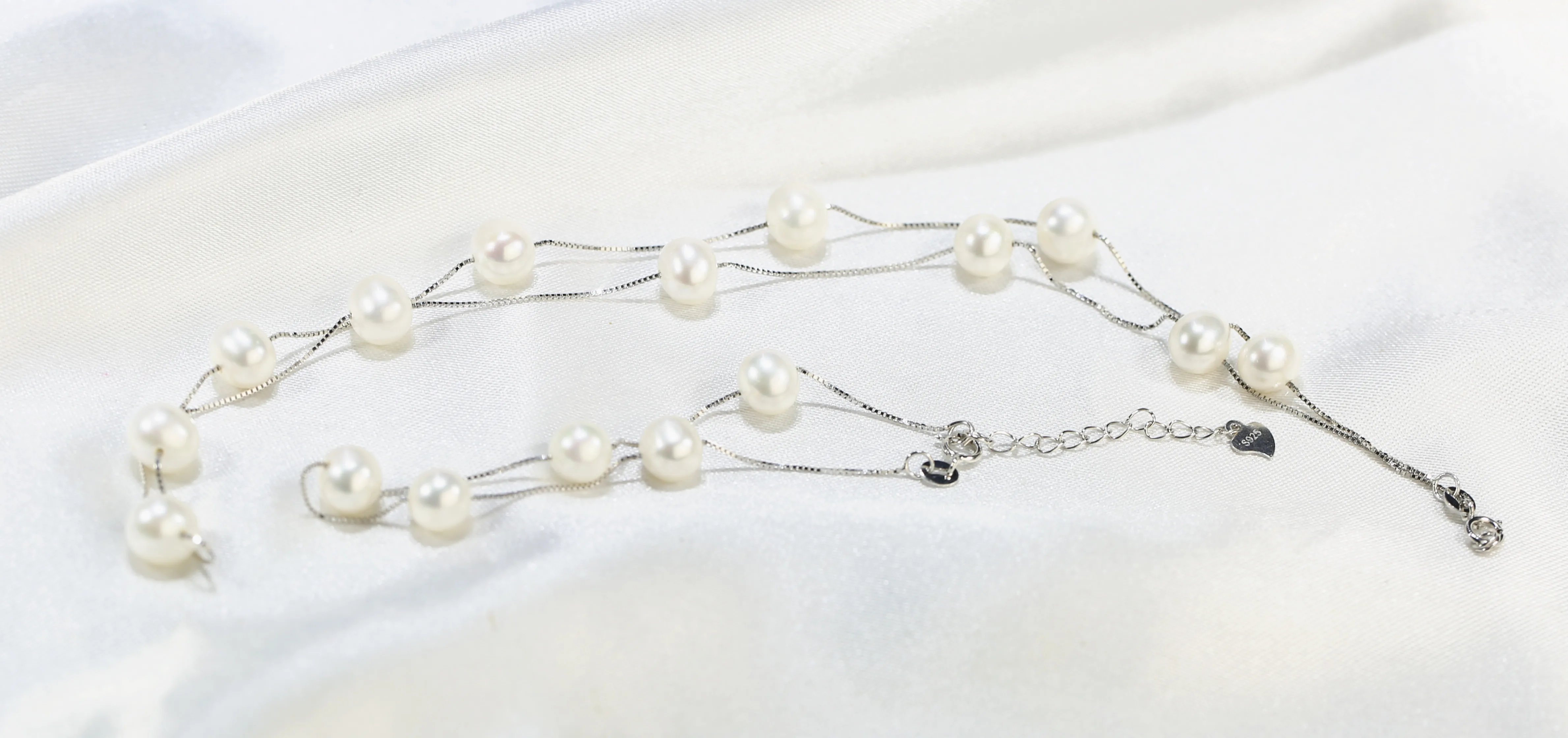 FEIRUN 8mm AA near round 100% Natural Freshwater Pearl Jewelry Sets For Women Elegant 925 Sterling Silver