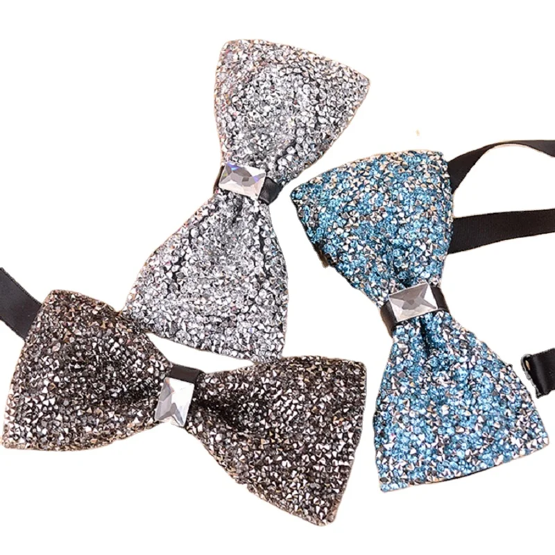 
Мужские Роскошные с украшением в виде кристаллов, драгоценных камней и милыми бантиками одежда на модную свадебную вечеринку аксессуары gravatas нашейные аксессуары для торжеств мужской галстук-бабочка 
