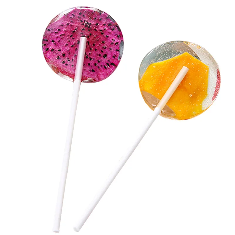 
30g New Design Fruit Flavor Handmade Fruit Sandwich Lollipop Healthy Snacks 