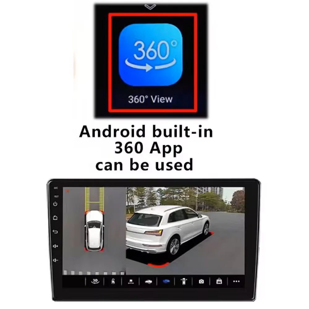 Автомобильный DVD-плеер Hegida 9 дюймов с Bluetooth Wi-Fi и встроенной панорамной системой 360 градусов поддерживает автомобильный аудиоплеер 2 + 32 г