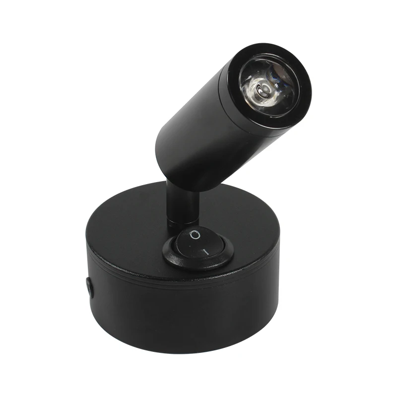 TYTX RV 12V LED Surface Mounted Spotlight Without Holes 1W Power Black-Cloor Warm- White Led light