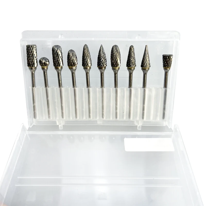 high quality 10pcs/set abrasive Tungsten Carbide  Rotary File  Cutter Rotary Tool for  Metal Wood Electric Grinding