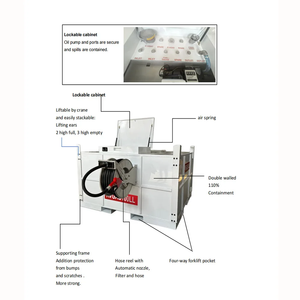 Sumac 3500l 2.5m3 5000l double walled portable mobile diesel aviation fuel jet JP54 transcube gasoline tank with 12V 15gpm Pump