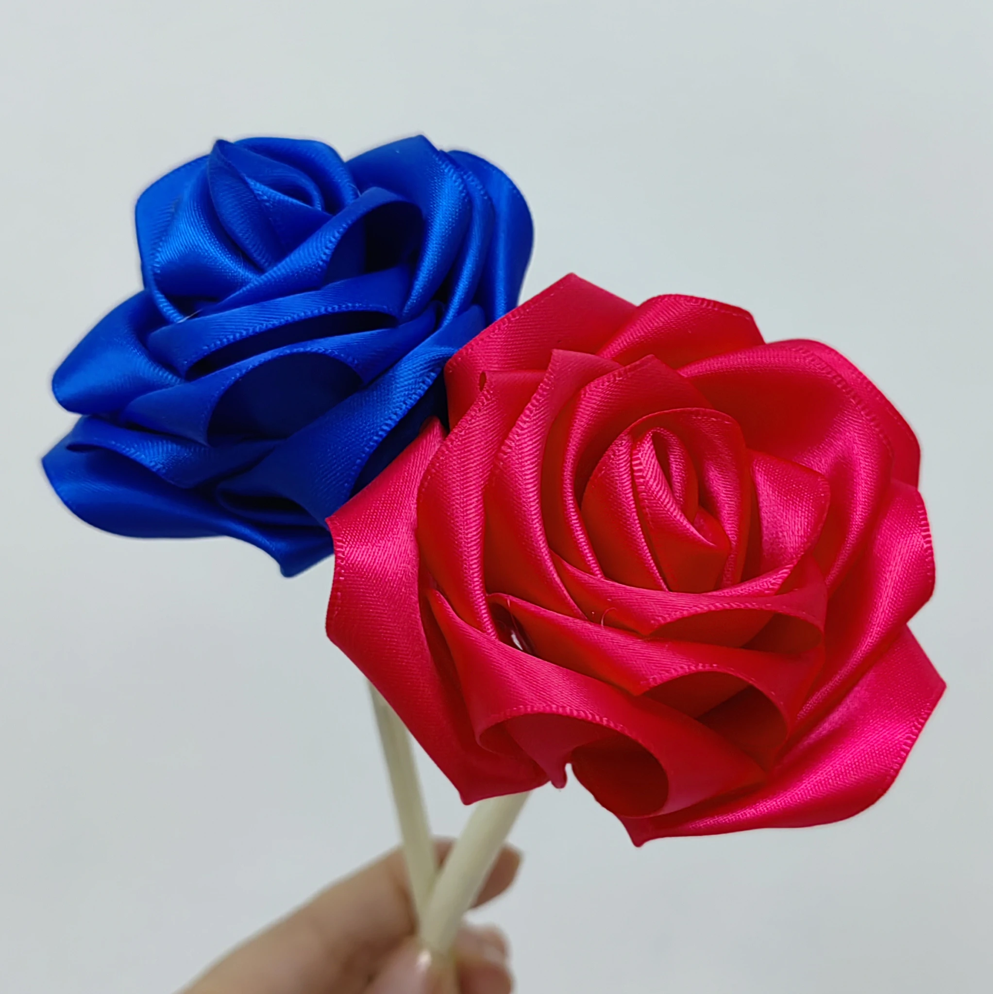 Wholesale Eternal Roses Bouquet  Red Gold Satin ribbon Roll Solid 1.5 inch 100 yards 4 cm Satin Ribbons for Ribbon Roses Flowers