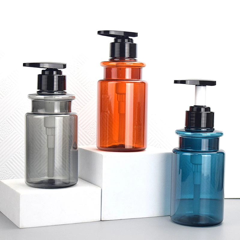 alcohol pet shampoo wash hand lotion shower gel soap dispenser pump bottle 300ml 500ml with lotion pump clear pet for cosmetics