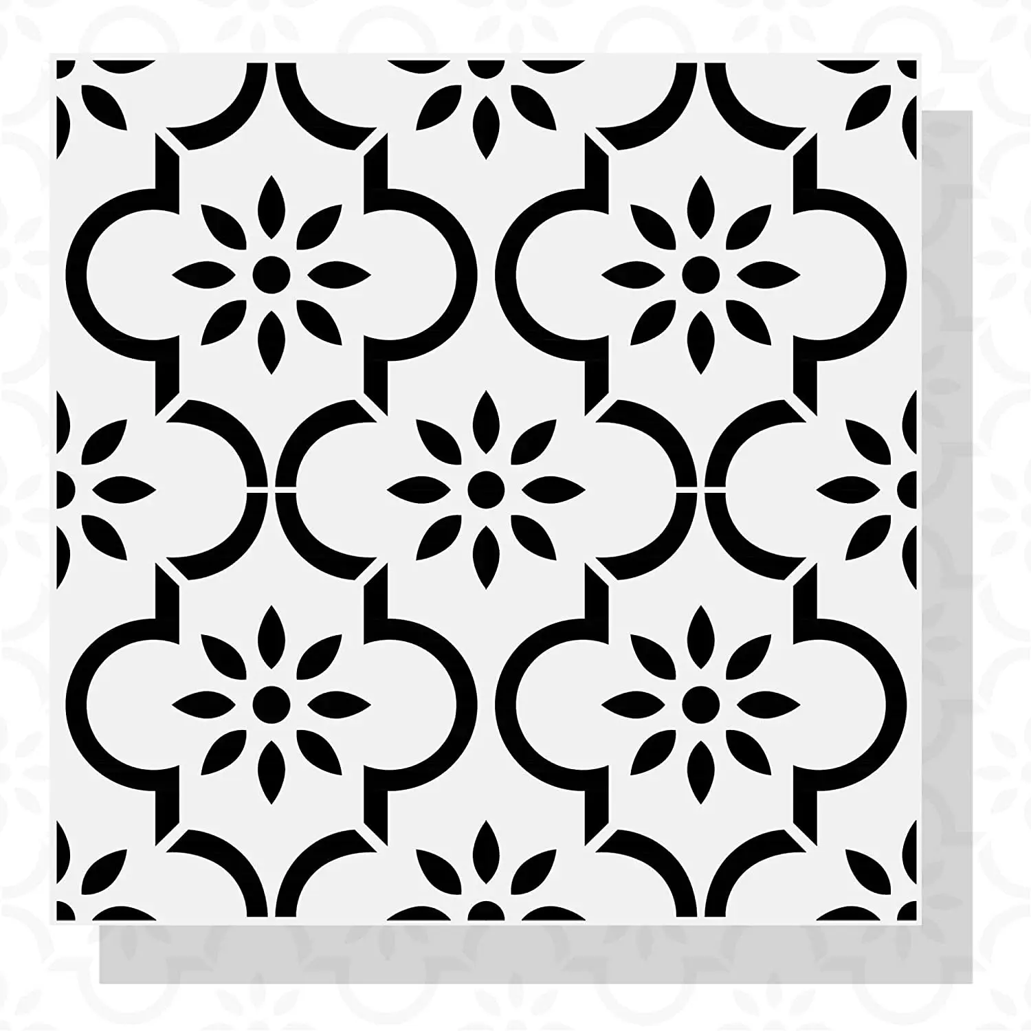 Simply Floor Tile Stencil 12 x 12 Inch Moroccan Wall Stencils for Painting Large Pattern Concrete Stencils for Patio