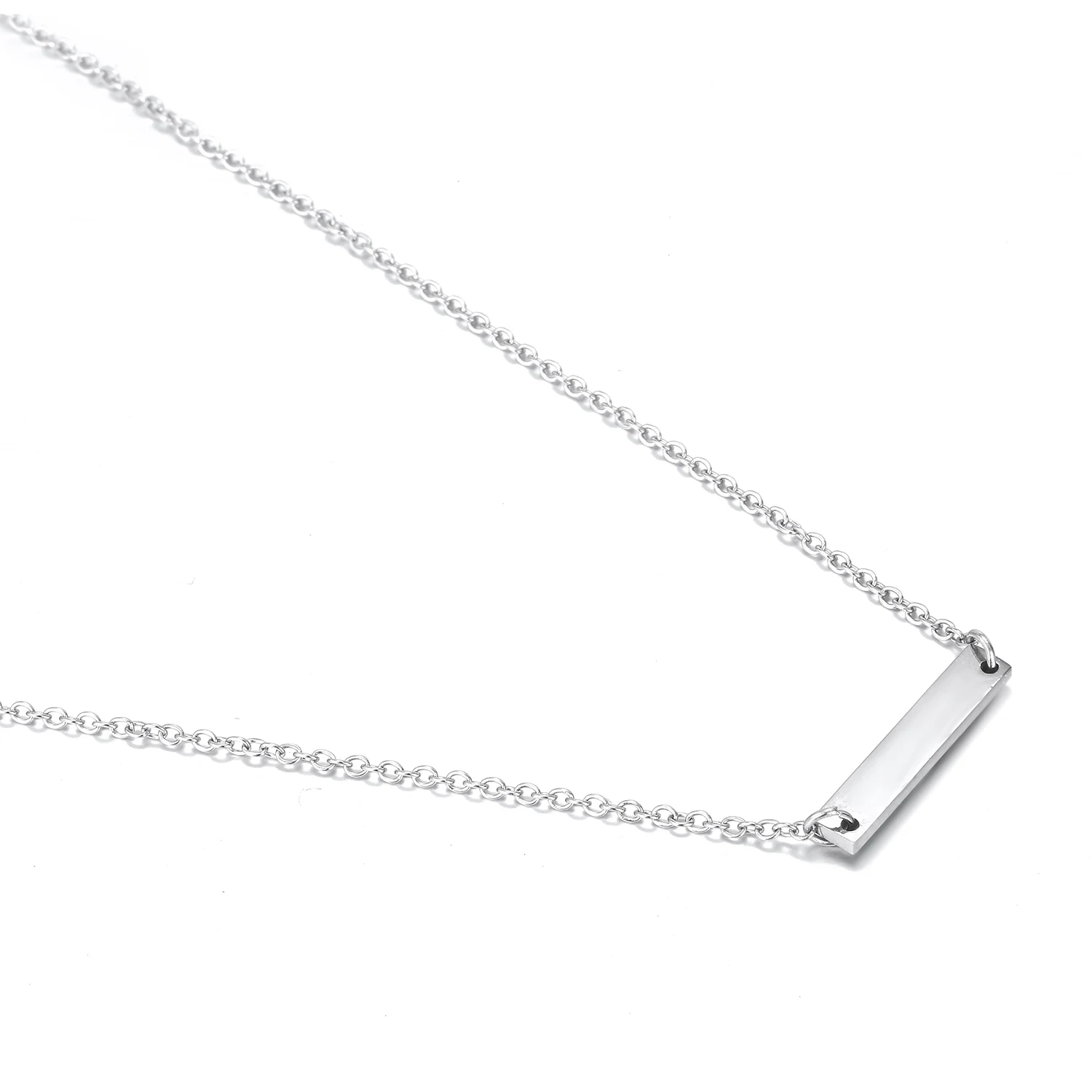 eManco Minimalist Horizontal Bar Necklace Women Chokers Stainless Steel Jewelry Gift Drop Shipping