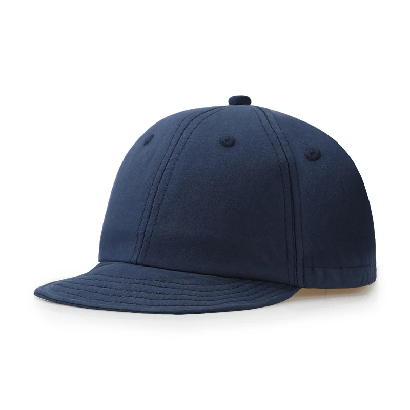 Wholesale Customized 6 Panel Flat Short Brim Bill Visor Hat Soft Unstructure Adjustable Fitted Baseball Cap