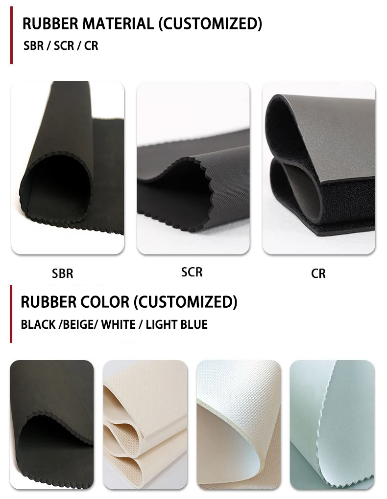 Free Sample Customize SBR Textile Waterproof Materials Stretch Scuba Knit Neoprene Polyester Fabric for Wetsuit Car Seat