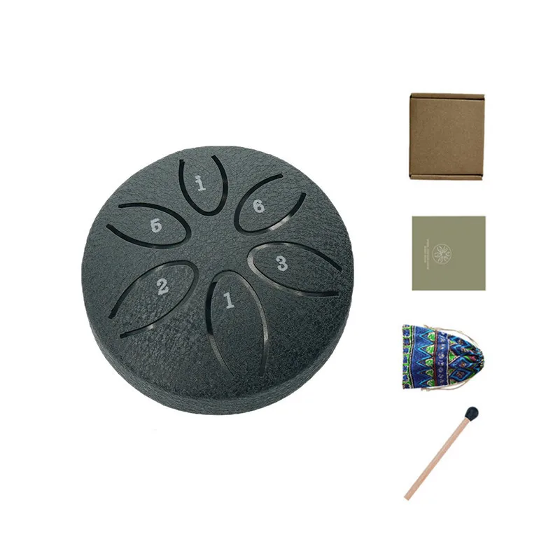 Hot sale MINI Ethereal drum 3 inch 6 notes Pocket Snare Drum steel tongue for portable Hand Pan Percussion Instrument