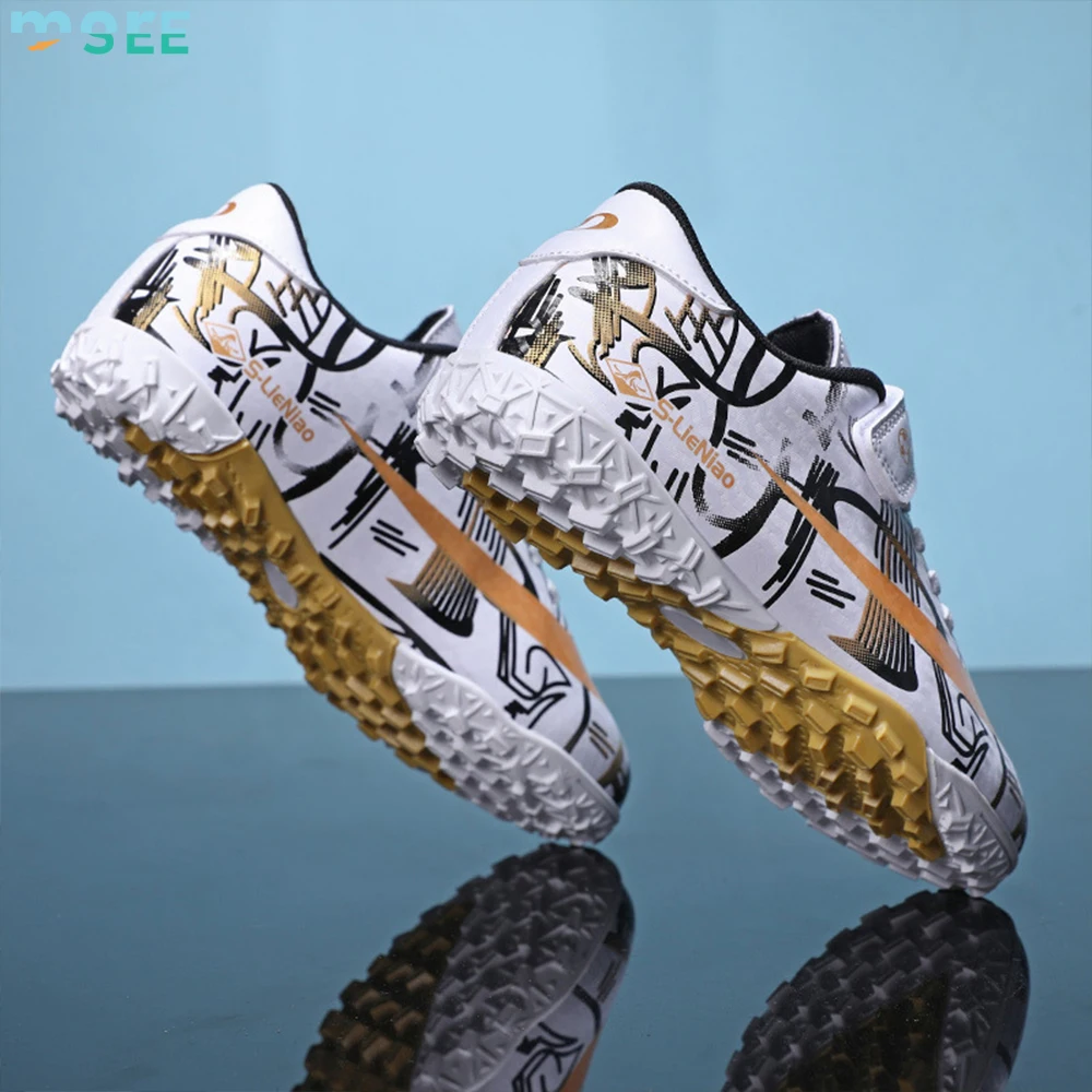 SeeMore Original Kids Soccer Cleats Outdoor Football Cleats Firm Ground Soccer Cleats Athletic Outdoor Football Shoes