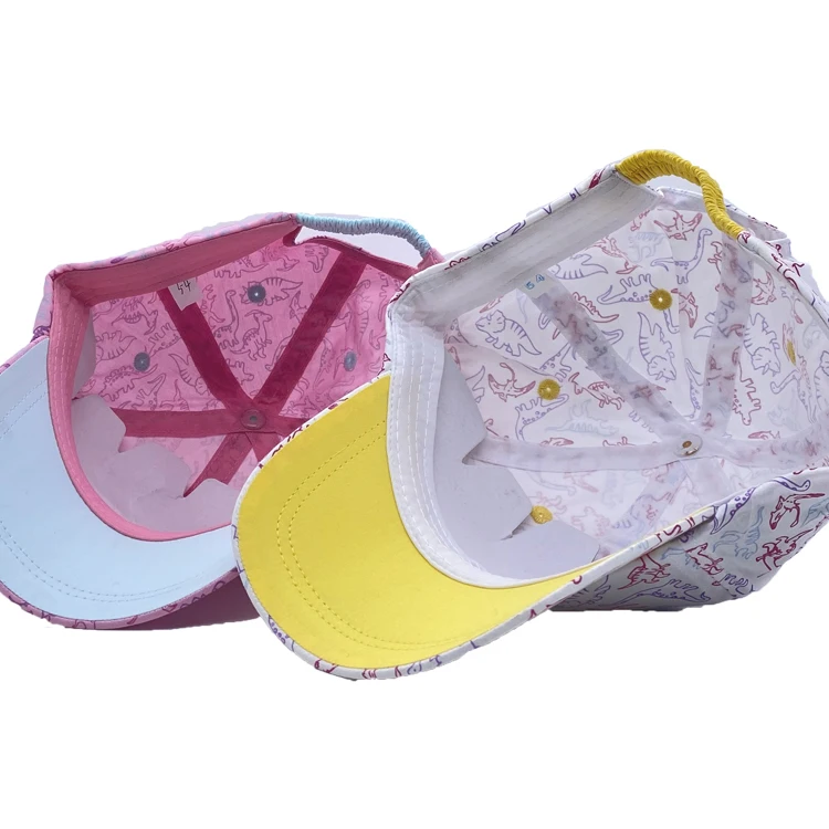 Hot Sale Multi Colors Printing Contrasting Colors under Brim Kid Girl Summer Camp School Baseball Sports Cap