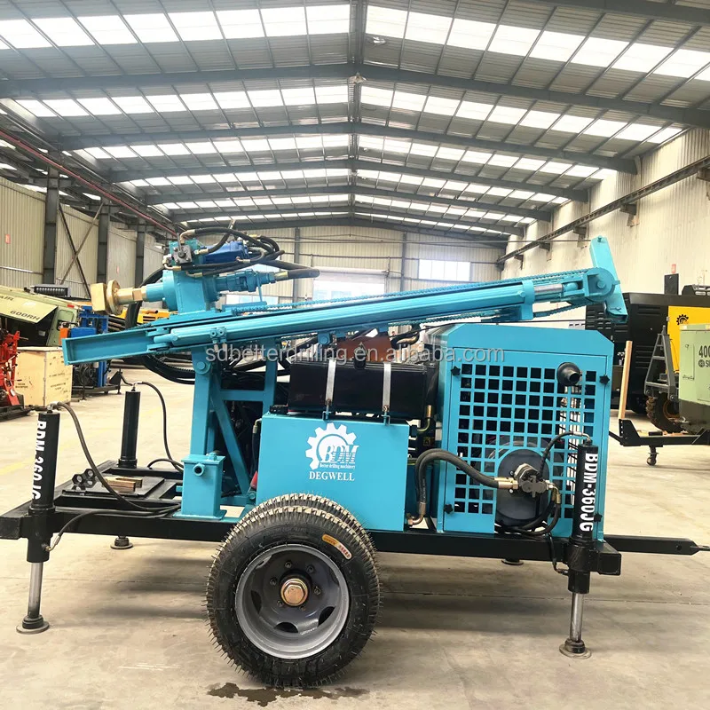 Diesel 200m 300m depth water drilling rig Air down the hole small drilling rig