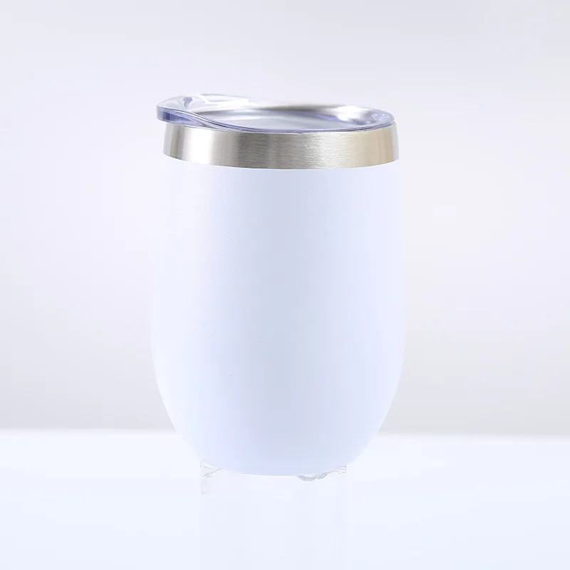 12oz Stainless Steel Wine Tumblers Double Wall Insulation Vacuum Water Travel Mugs Powder Coated Color Cups