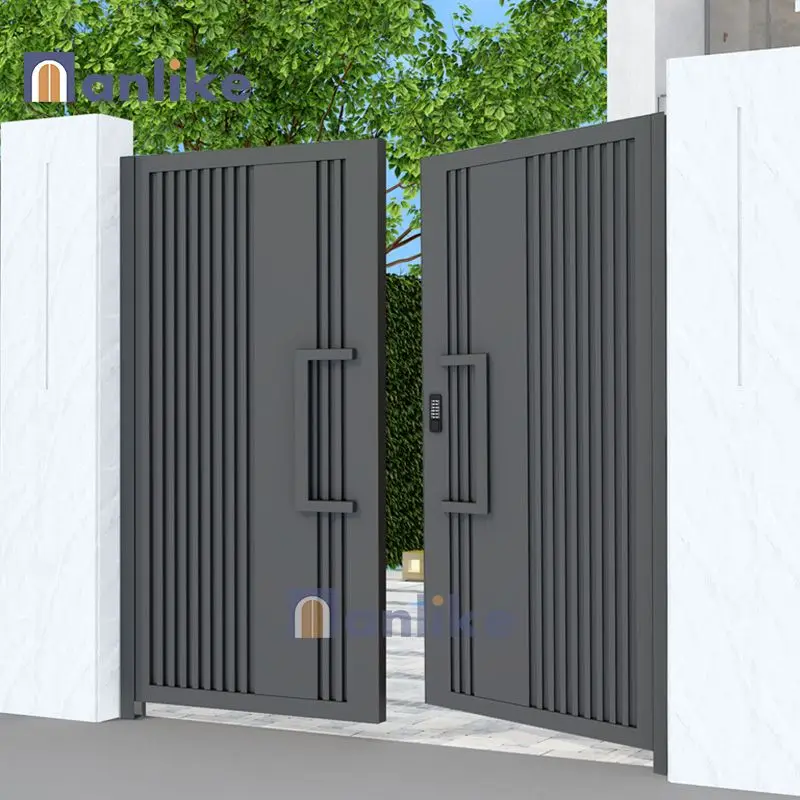 Anlike American Auto Fancy Electric Automatic Metal Double Swing Luxury Iron Cast Aluminum Gate Designs