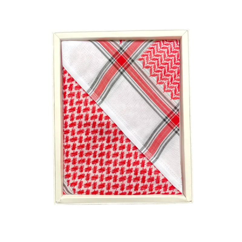 high quality in pure cotton premium red yemeni white saudi arab embroidery shemagh scarf for men