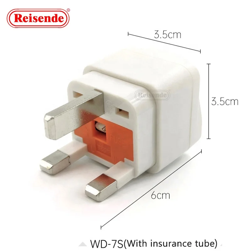 Universal travel power converter UK plug adapter with fuse