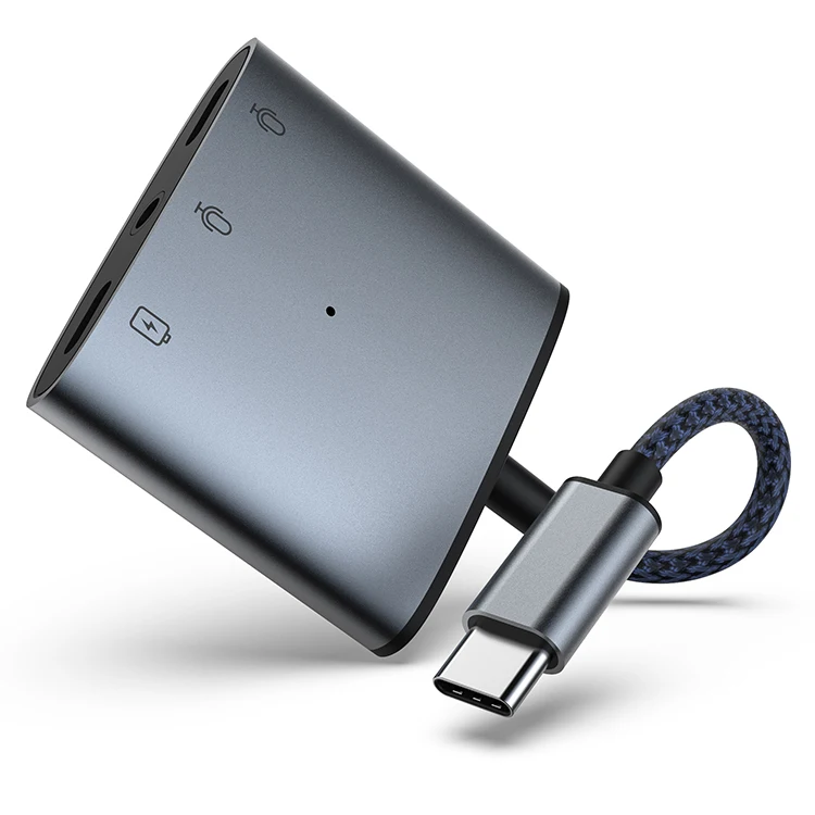  3 в 1 type-c 2 usb-c aux порт адаптер аудио