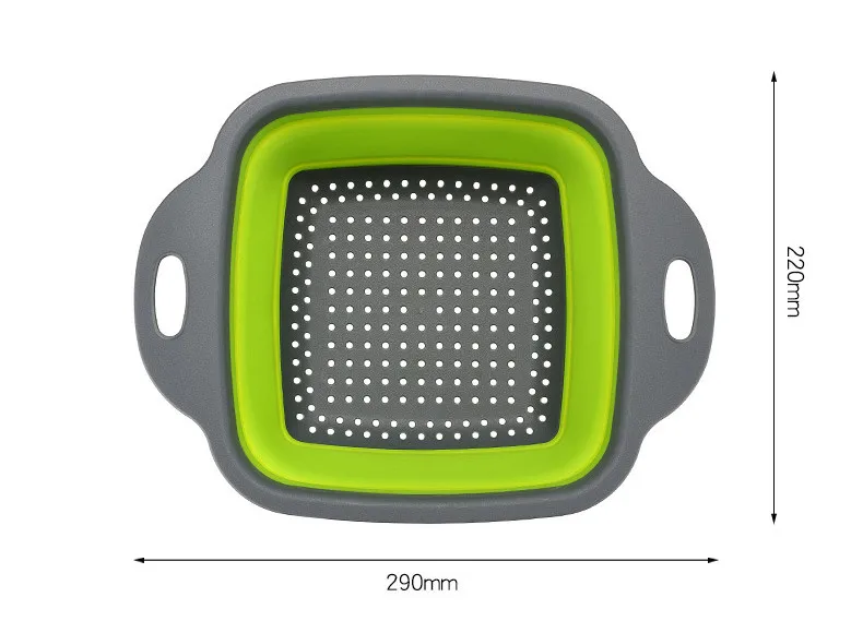 Collapsible rice strainer and kitchen adjustable silicon collapsible spinning bowl plastic strainer colanders set with hand