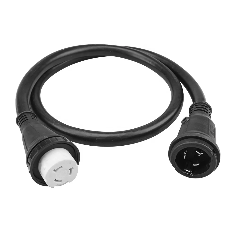 J571 25FT 50 AMP SS2-50P to SS2-50R  Marine Shore Power Extension Cord  125V/250V STW Cable Yellow