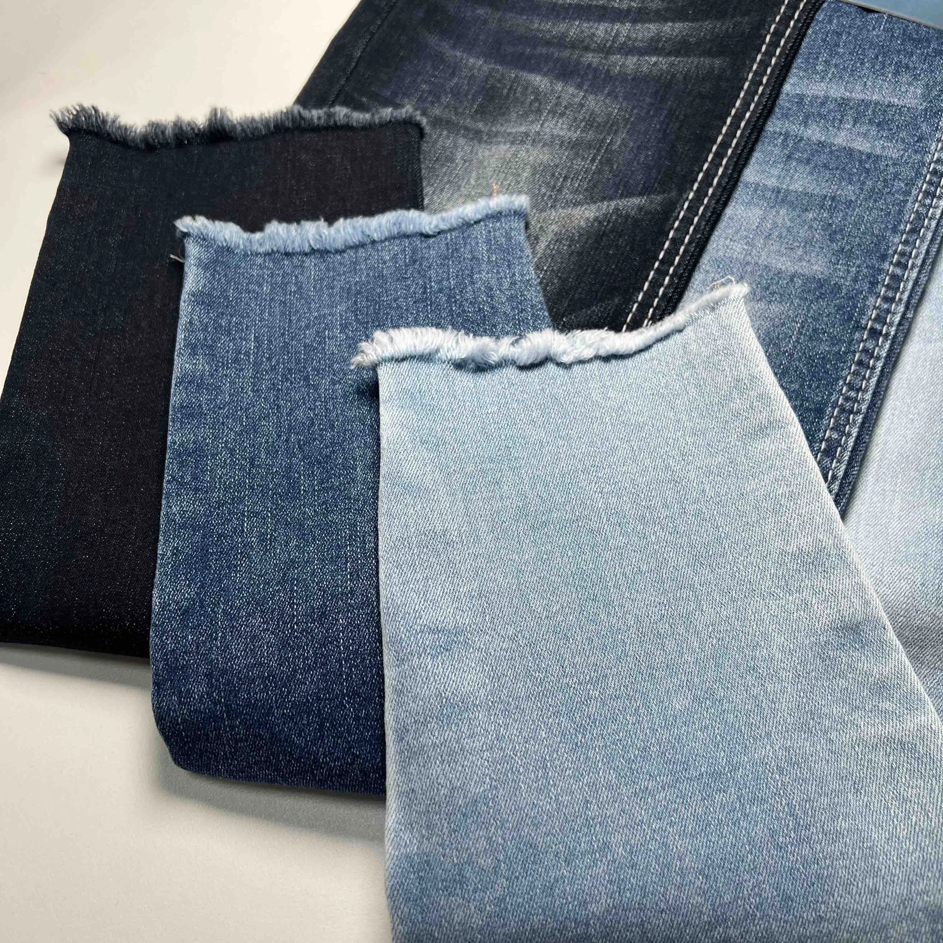 9oz Denim Fabric Blue Grey Stretch Jeans 70%Cotton Polyester Jegging Denim Fabric