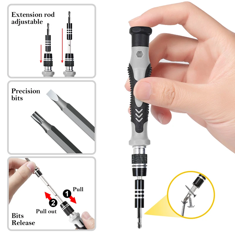 Professional Mini Electronic Watch Mobile Phone Repair 115 In 1 Magnetic Screwdriver Bit Tool Set Precision Screwdriver Set