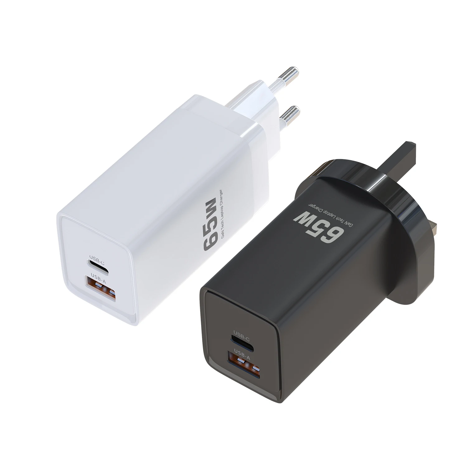 Baolaipo OEM 65W GaN Tech Dual Port PD Universal Fast Laptop Cellphone Charger for Mac DEL Lonovo AUS Acer Toshiba Asus Vivobook