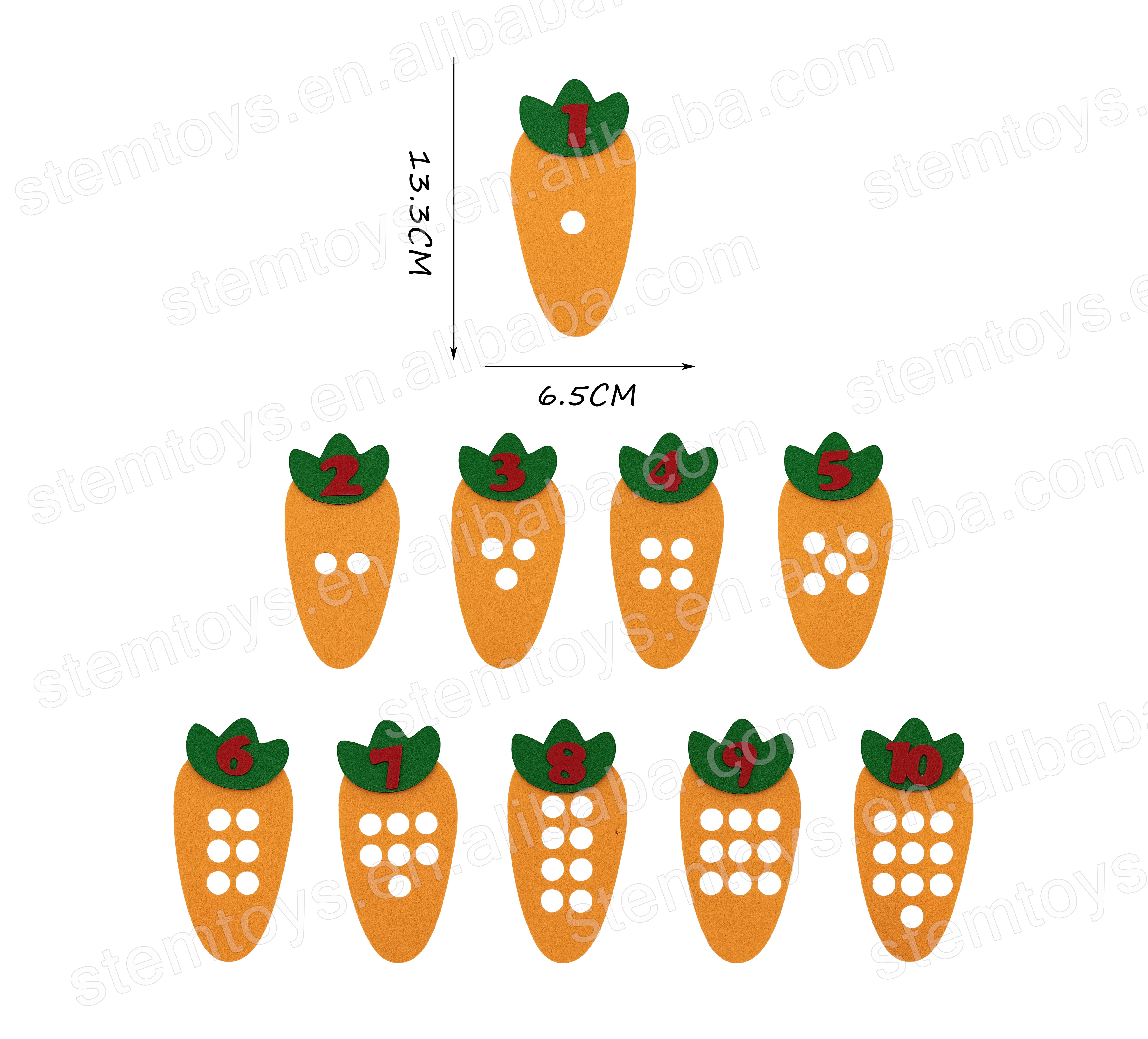 Montessori DIY puzzle preschool easy math learning carrots children felt craft non-woven fabric stem educational toys for kids