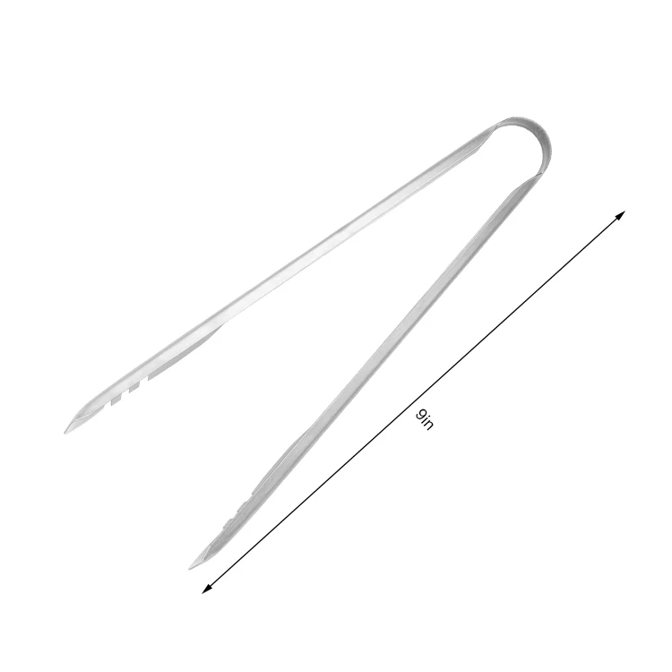 9 inch Barbecue Stainless Steel BBQ Tong Kitchen Metal Food Tongs Cooking Food Serving Tongs