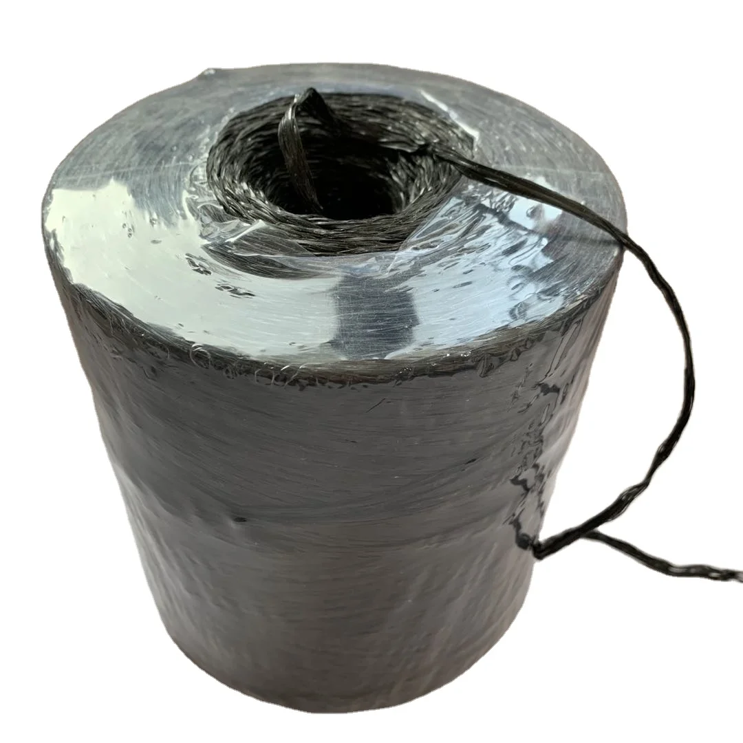 Polypropylene split fabrillated yarn pp bale thread twine with black color