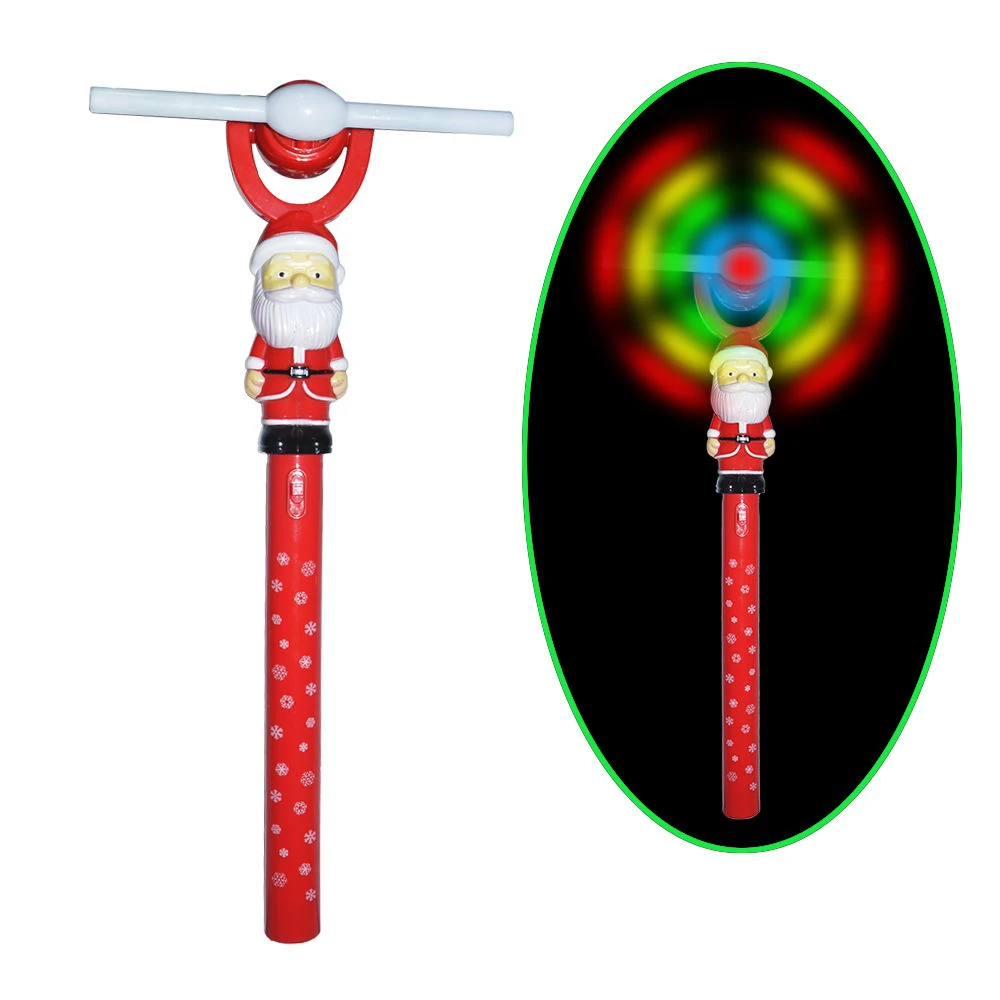 Christmas Gifts Colorful Led Rotating Santa Claus Music Windmill Light Up Toys Wholesale