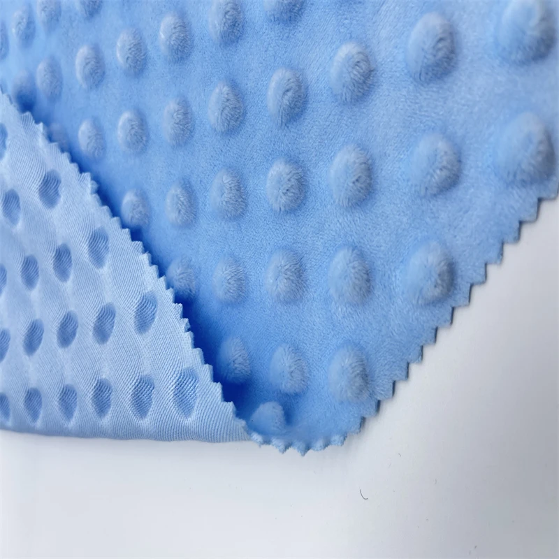 100 polyester 3D Embossed Super Soft  Velboa Minky Dot Fabric For Home Textile