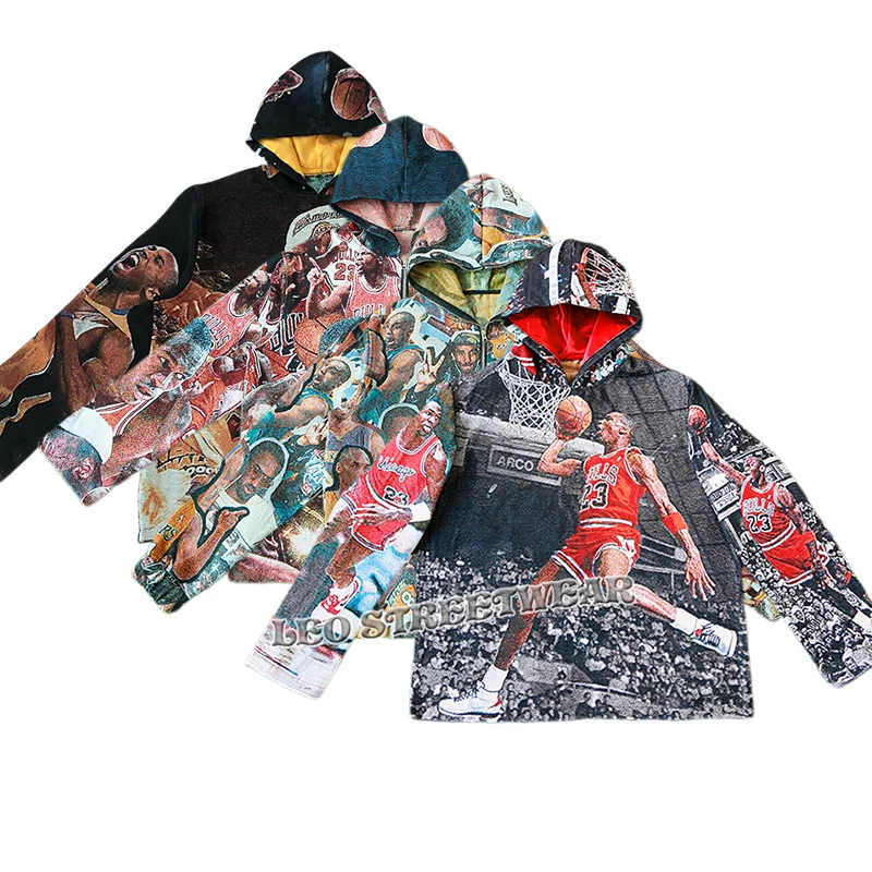 Fashion 2024 Men High Street Hoodie Tapestry Blanket Woven Graphic Arazzo Tapestri Hooded Sweatshirt Casual Regular Hoodies Man