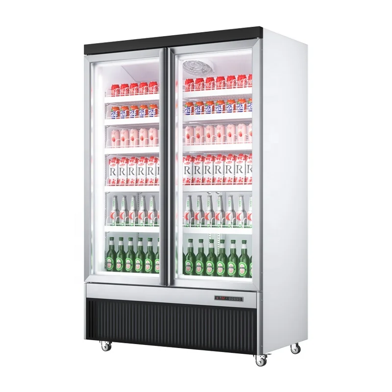 R290 Vertical full open beverage display chiller cooler commercial refrigerator