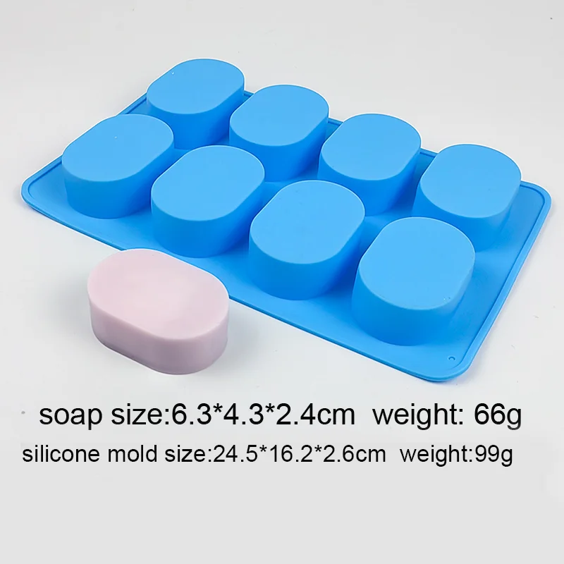 Oval Shape 6 Cavity Silicone Soap Mold Making mould 3D Chocolate Cake Mold Diy Silicone Soap Molds for Handmade