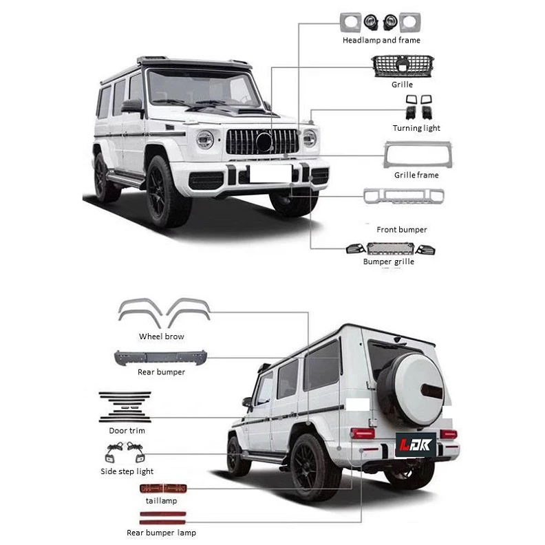 Лидер продаж для нас, подтяжка лица, новый обвес для Mercedes Benz G-Class W463, обновление до W464 2019 + G63, фара